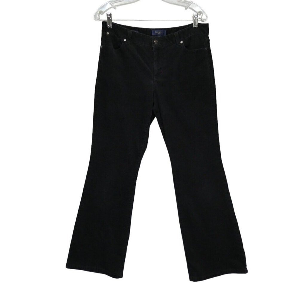 Talbots Pants Women’s Petite 12P‎ Black Corduroy Curvy Bootcut 32x29 mid rise